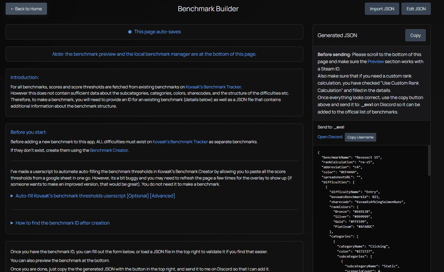 Benchmark Builder Interface